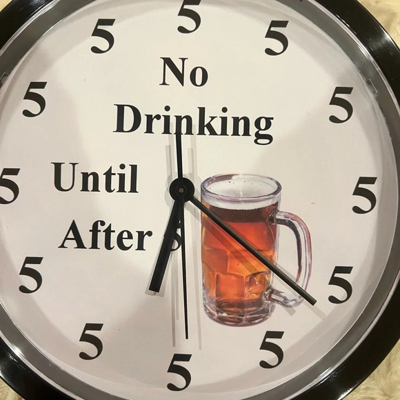 Cafe Press New Cute No Drinking Until After 5 Clock - Picture 3 of 3